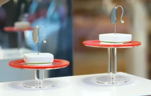 Hearing aids on display