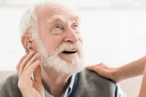 Man with a hearing aid
