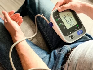 Man checking his blood pressure