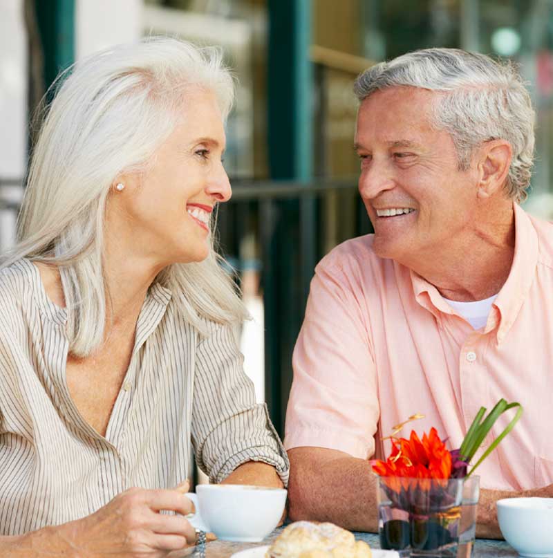 older couple having a drink